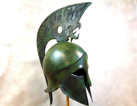 Thracean Full Size Helmet With Griffin Crest and stand