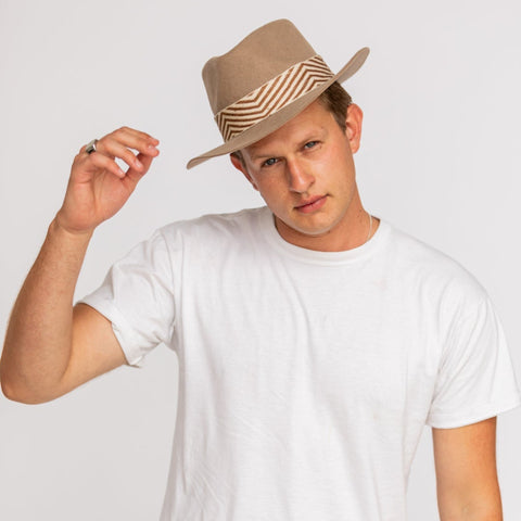 Beige Fedora Hat