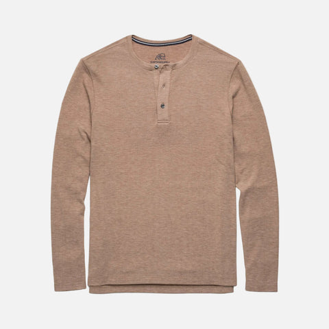 Sean Ultra Soft Classic Henley - Camel Heather
