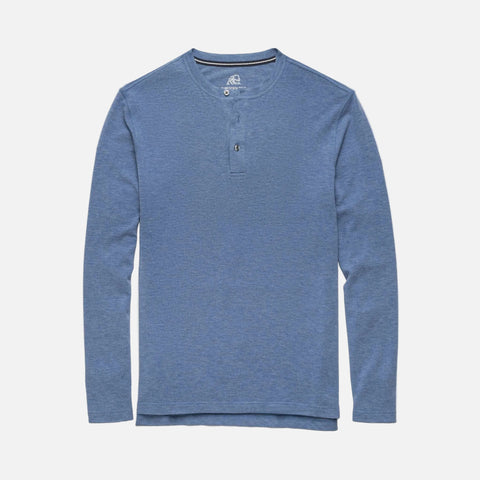 Sean Ultra Soft Classic Henley - Blue Heather