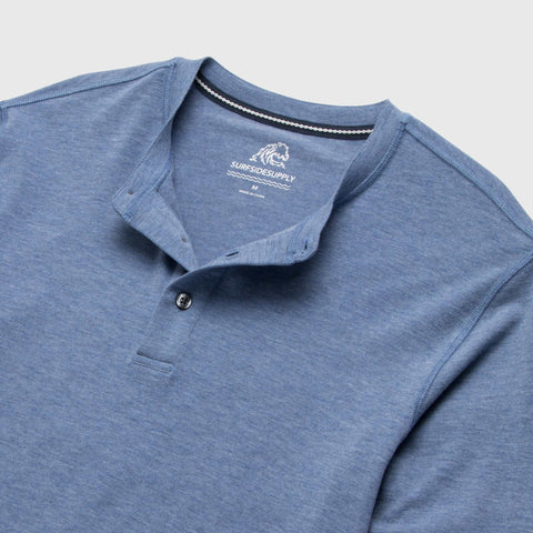 Sean Ultra Soft Classic Henley - Blue Heather