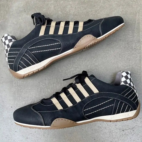 Men's Racing Sneaker in Black & Gold