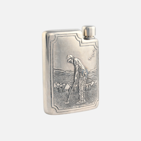 Golfer Pewter Flask