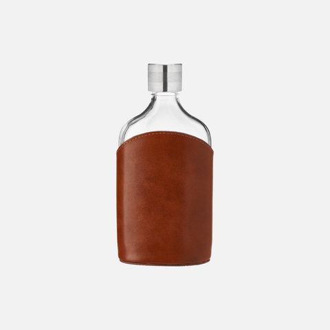 Parker Leather-Wrapped Glass Flask