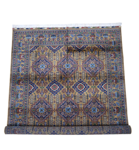 Hand-Knotted Zerkhaki Afghan Wool Area Rug – 6'7" x 9'7" | Rich Brown Tones, Durable Craftsmanship