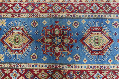 Hand-Knotted Afghani Kazak Wool Rug – 2’9″  x  9’9″
