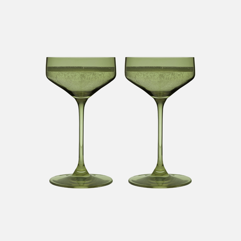 Coupe Glasses in Sage Set of 2