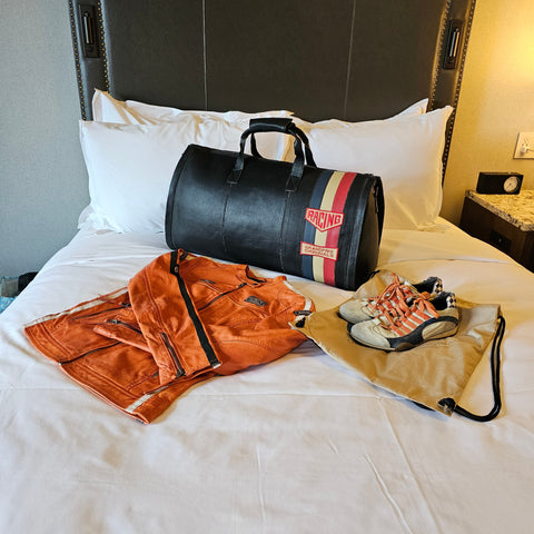 Vintage Leather Garment Duffel