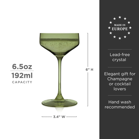 Coupe Glasses in Sage Set of 2
