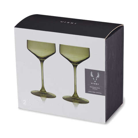 Coupe Glasses in Sage Set of 2