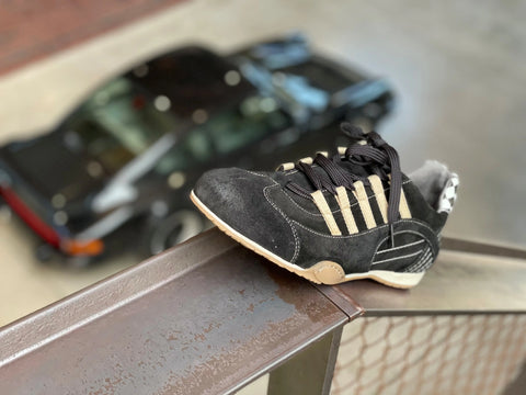 Men's Racing Sneaker in Black & Gold