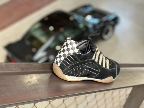 Men's Racing Sneaker in Black & Gold