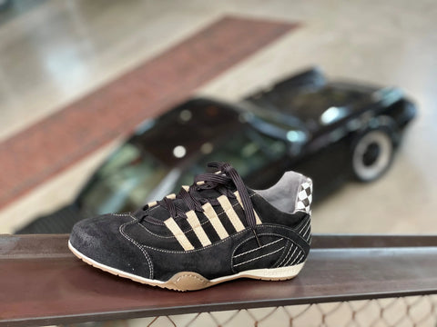 Men's Racing Sneaker in Black & Gold