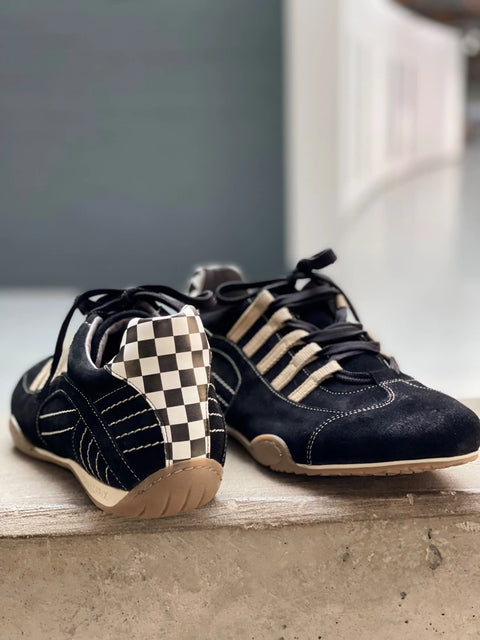 Men's Racing Sneaker in Black & Gold