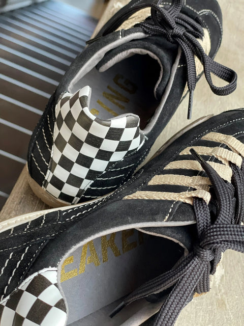 Men's Racing Sneaker in Black & Gold