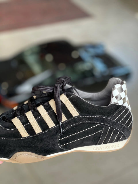 Men's Racing Sneaker in Black & Gold