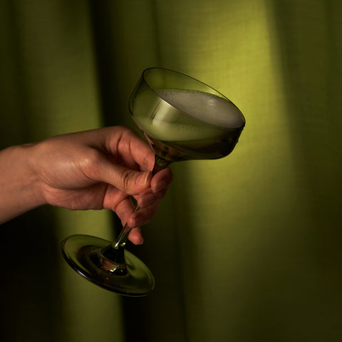 Coupe Glasses in Sage Set of 2