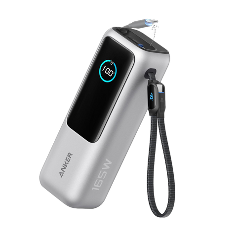 Anker Laptop Power Bank (25K, 165W, Built-In and Retractable Cables)