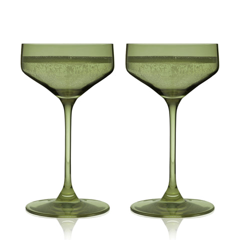 Coupe Glasses in Sage Set of 2