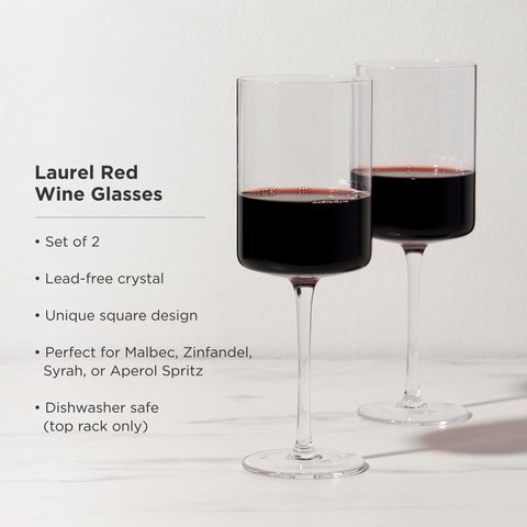 Red Wine Glasses Set of 2