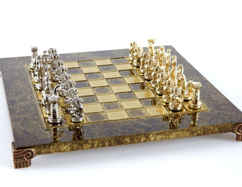 Greek Statues Chess set with blue chessboard