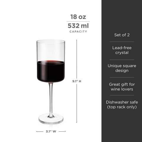Red Wine Glasses Set of 2