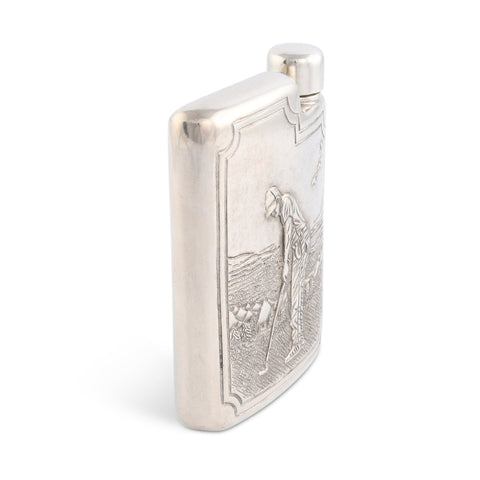 Golfer Pewter Flask